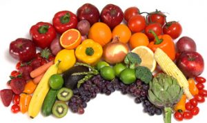 A rainbow of fruits and veggies 
